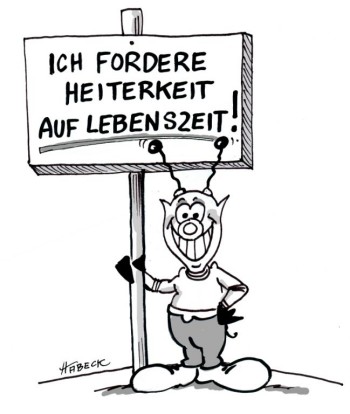 Rüsselmops hält ein Schild mit dem Inhalt 